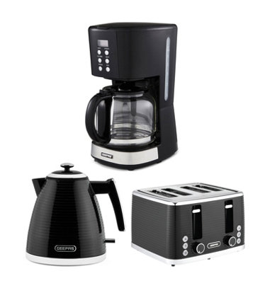 Geepas Linear 1.7L Electric Kettle & Toaster Set With 1.5L Filter Coffee Machine from B&Q