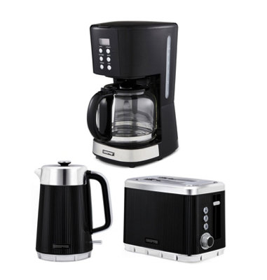 Geepas Arcus Electric Kettle & Toaster Set With 1.5L Filter Coffee Machine 1.7L B&Q