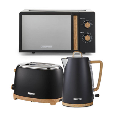 B&Q -  Nordiq Kettle Toaster And 20L Microwave SetBlack