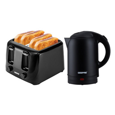 Geepas 1.8L Electric Kettle & 4 Slice Toaster Kitchen Combo Set