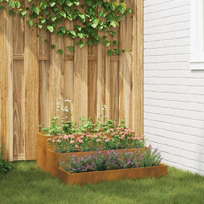 Berkfield Garden Planter Rusty 90 X 90 X 35 Cm Weathering Steel from B&Q
