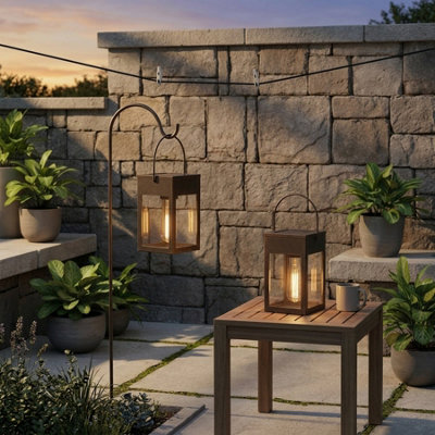 Duo Solar Hanging Garden Lanterns from B&Q