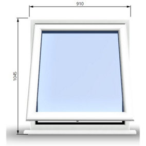 910mm (W) x 1045mm (H) PVCu StormProof Casement Window - 1 Opening Window - Toughened Safety Glass - White