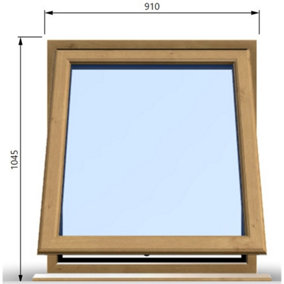 910mm (W) x 1045mm (H) Wooden Stormproof Window - 1 Window (Opening) - Toughened Safety Glass