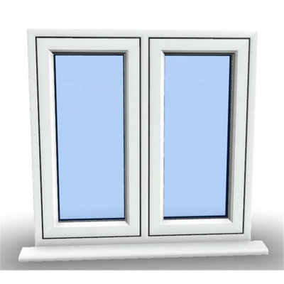 910mm (W) x 895mm (H) PVCu Flush Casement Window - 1 Left Opening Window - White Internal & External
