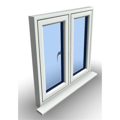 910mm (W) x 895mm (H) PVCu Flush Casement Window - 1 Left Opening Window - White Internal & External