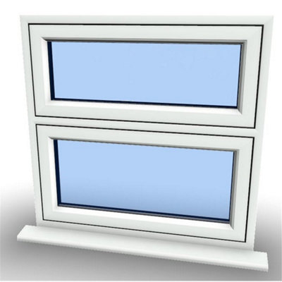 910mm (W) x 895mm (H) PVCu Flush Casement Window - 1 Top Opening Window -  White Internal & External - 8