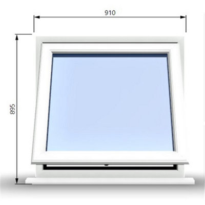 910mm (W) x 895mm (H) PVCu StormProof Casement Window - 1 Opening Window - Toughened Safety Glass - White