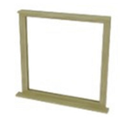 910mm (W) x 895mm (H) Wooden Stormproof Window - 1 Window (Non Opening) - Toughened Safety Glass