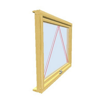 910mm (W) x 895mm (H) Wooden Stormproof Window - 1 Window (Opening) - Toughened Safety Glass