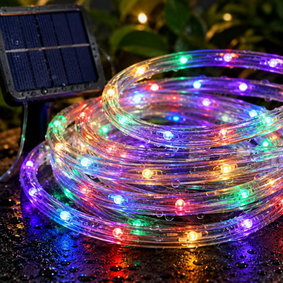 HSD Solar Powered Multifunction Rope Light (10M)100 Multicolour Leds8 Lighting FunctionsOutdoor Decorative String Light from B&Q