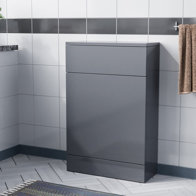 Nes Home Grey 500mm Freestanding Back To Wall Wc Unit Bathroom Flat Pack from B&Q