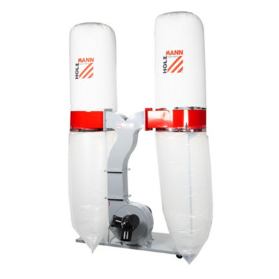 Holzmann Abs3880 400 L Twin Bag Wood Chip Dust Extractor Inc. Triple Inlet 230V from B&Q