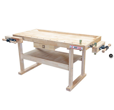 Holzmann Work Bench WB160L 1.45m with 2 Vices & 2 Bench Dogs Heavy Duty - Image 2