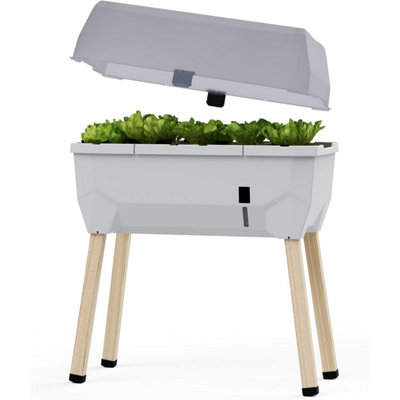 Gusta Garden Light/Grey Sammy Salad Raised Bed For Salad Growing, With Water Tank - With Cover Small
