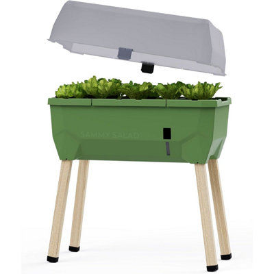 Gusta Garden Dark/Green Sammy Salad Raised Bed For Salad Growing, With Water Tank - With Cover Small