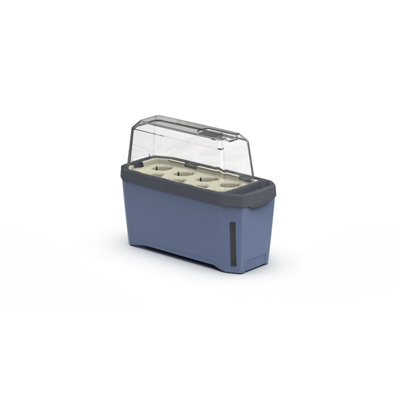 B&Q -  Harry Herbs 4-In-1 Planter Pot For HerbsBlueRemovable LidSelf-Watering0.5L Water Reservoir5L Soil Capacity