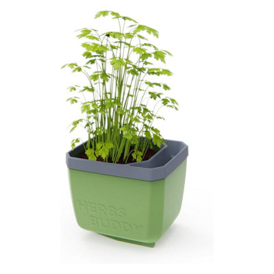 Gusta Garden Dark/Green Herbs Buddy Herb Pot With Water Reservoir - 1Pc Size 1