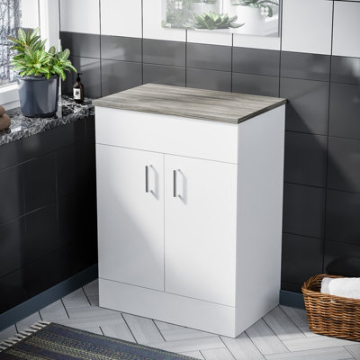 Nes Home Nanuya 600mm Floorstanding Vanity Unit Oak Flat Pack from B&Q