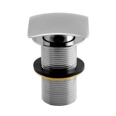 70mm Square Unslotted Click Clack Basin WasteChrome from B&Q