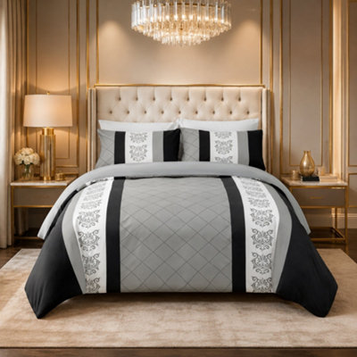 Pamposh Lazzaro Single Duvet Cover Set Premium Microfiber Duvet Cover Single 2 Pcs Ultrasoft Hypoallergenic Reversible With Zipper Closure from B&Q
