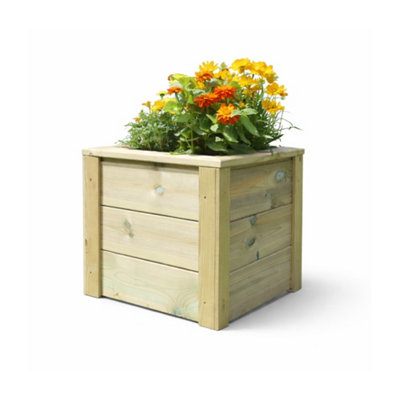 B&Q -  Square PlantersWooden Garden Pot/tub For PlantsL40 X W40 X H40 CmFully Assembled