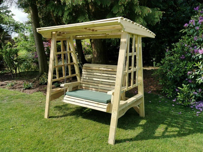 B&Q -  Antoinette Garden Swing SeatSeats TwoWooden Garden Swinging Seat HammockL125 X W180 X H185 CmMinimal Assembly Required