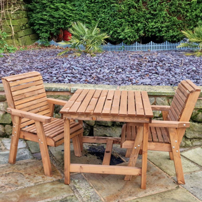 Churnet Valley Garden Furniture Ltd Valley 2 Seat Bistro Set 2Xc 99Cm Table from B&Q
