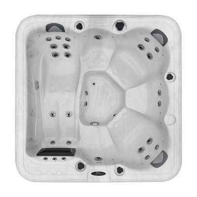 Palm Spas Spritz 6 Seat Single Lounger Hot Tub Spa American Balboa 13 Amp Plug Or 32Amp Hardwired - White Shell With Grey Cabinet-39013 