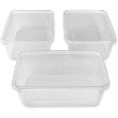 We Can Source It Ltd 1000Ml Plastic Food Containers Airtight Bpa Free Microwave Safe Pack Of 20 Reusable Freezer Storage Boxes from B&Q