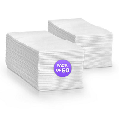We Can Source It Ltd White Airlaid Paper Hand Towels 40X40Cm 8 Fold Disposable Napkins Pack Of 50 Catering Hotel Restaurant Events from B&Q
