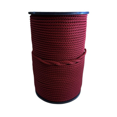 Ropeservices Uk 6mm Burgundy Braided Polypropylene Rope 100 Metre Reel from B&Q