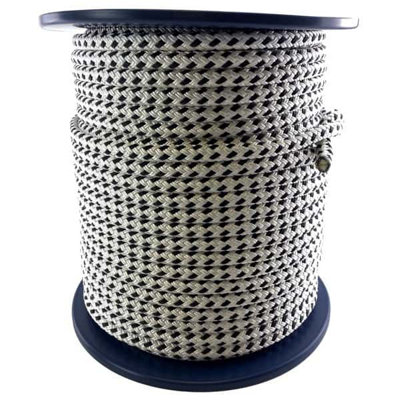 Ropeservices Uk 20mm White With Black Fleck Double Braid Polyester Rope 100 Metre Reel from B&Q