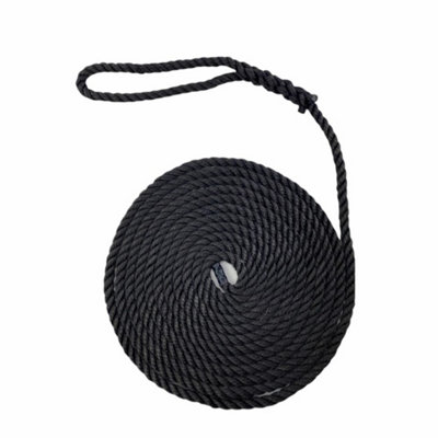 Ropeservices Uk 14mm Black Softline Mooring Rope 8 Inch Soft Eye X 8 Metres from B&Q