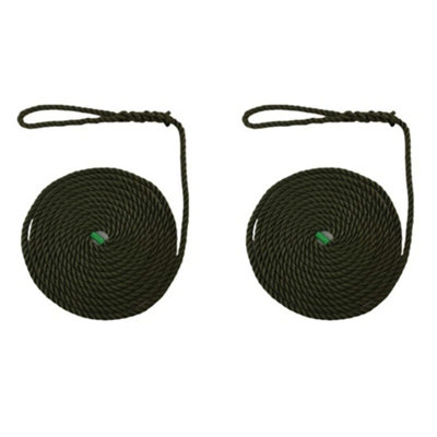 Ropeservices Uk 2 X 16mm Olive Softline Mooring Ropes 8 Inch Soft Eye X 8 Metres