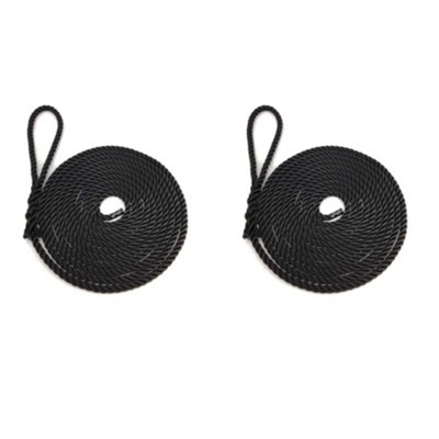 Ropeservices Uk 2 X 28mm Black 3 Strand Nylon Mooring Ropes 8 Inch Soft Eye X 8 Metres from B&Q