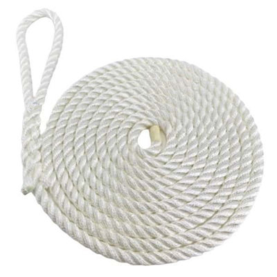 Ropeservices Uk 28mm White 3 Strand Nylon Mooring Ropes 8 Inch Soft Eye X 12 Metres from B&Q