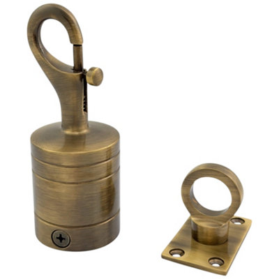 Ropeservices Uk 40mm Antique Brass Trigger Hook And Eye Plate Decking Barrier Rope Fittings Set