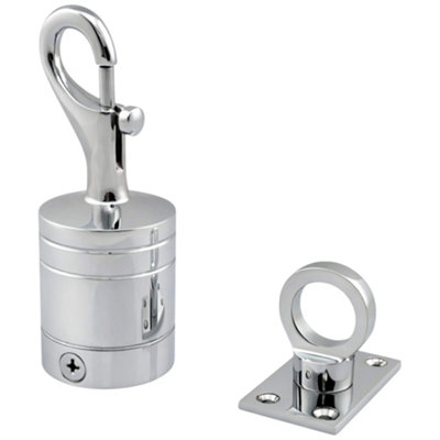 Ropeservices Uk 28mm Polished Chrome Trigger Hook And Eye Plate Decking Barrier Rope Fittings Set
