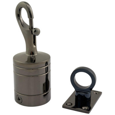 Ropeservices Uk 28mm Gun Metal Black Trigger Hook And Eye Plate Decking Barrier Rope Fittings Set