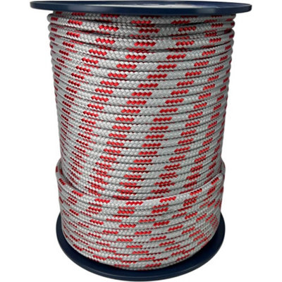 Ropeservices Uk 10mm Grey With Red Fleck Double Braid Polyester Rope 200 Metre Reel from B&Q