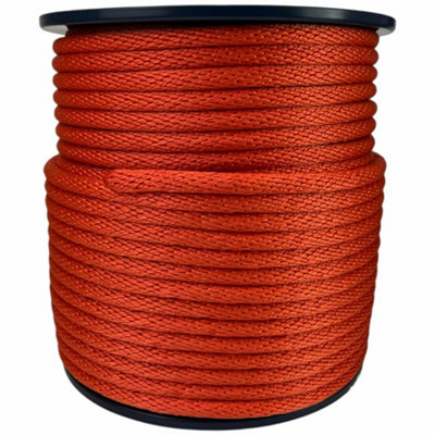 Ropeservices Uk 8mm Orange Spiral Braided Polypropylene Rope 100 Metre from B&Q