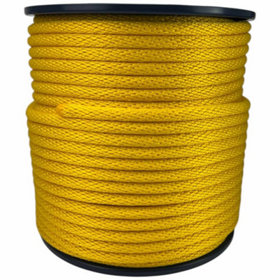Ropeservices Uk 8mm Yellow Spiral Braided Polypropylene Rope 100 Metre from B&Q