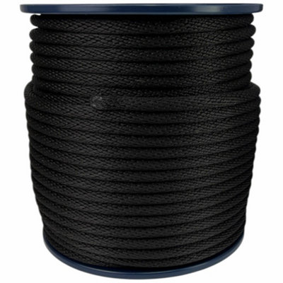 Ropeservices Uk 6mm Black Spiral Braided Polypropylene Rope 100 Metre from B&Q