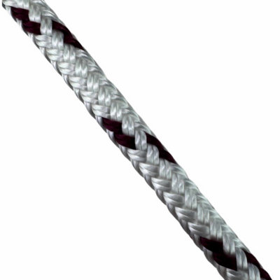 Ropeservices Uk 16mm White With Burgundy Fleck Double Braid Polyester Rope X 55 Metre Reel from B&Q