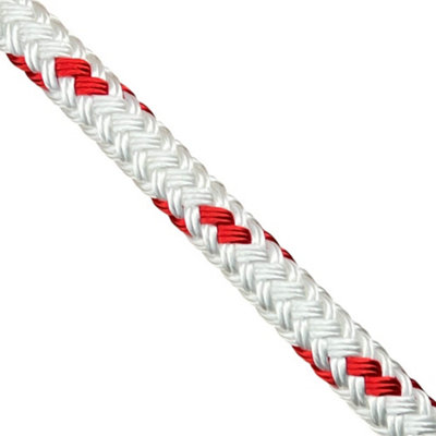 Ropeservices Uk 16mm White With Red Fleck Double Braid Polyester Rope X 55 Metre Reel from B&Q