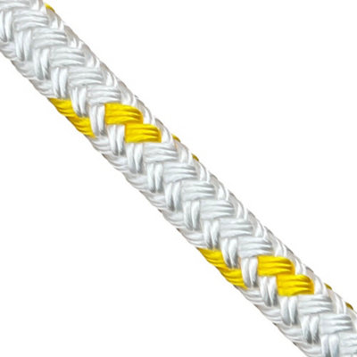 Ropeservices Uk 16mm White With Yellow Fleck Double Braid Polyester Rope X 55 Metre Reel from B&Q