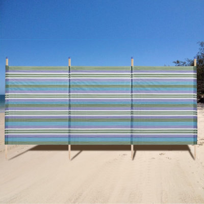 UETIAN Windbreaker Outdoor Protection Screen Beach Garden Windbreak Sand Sun Shade4 Poles Small from B&Q