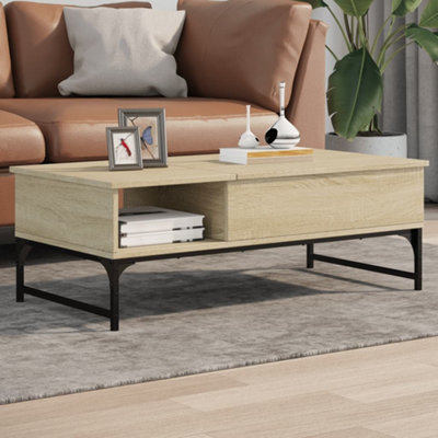 Berkfield Coffee Table Sonoma Oak 100X50X35 Cm Engineered Wood And Metal