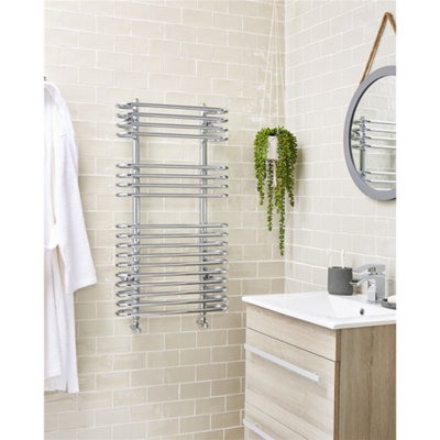 916mm (H) x 500mm (W) - Chrome Vertical Bathroom Towel Radiator (Holt) - (0.9m x 0.5m)